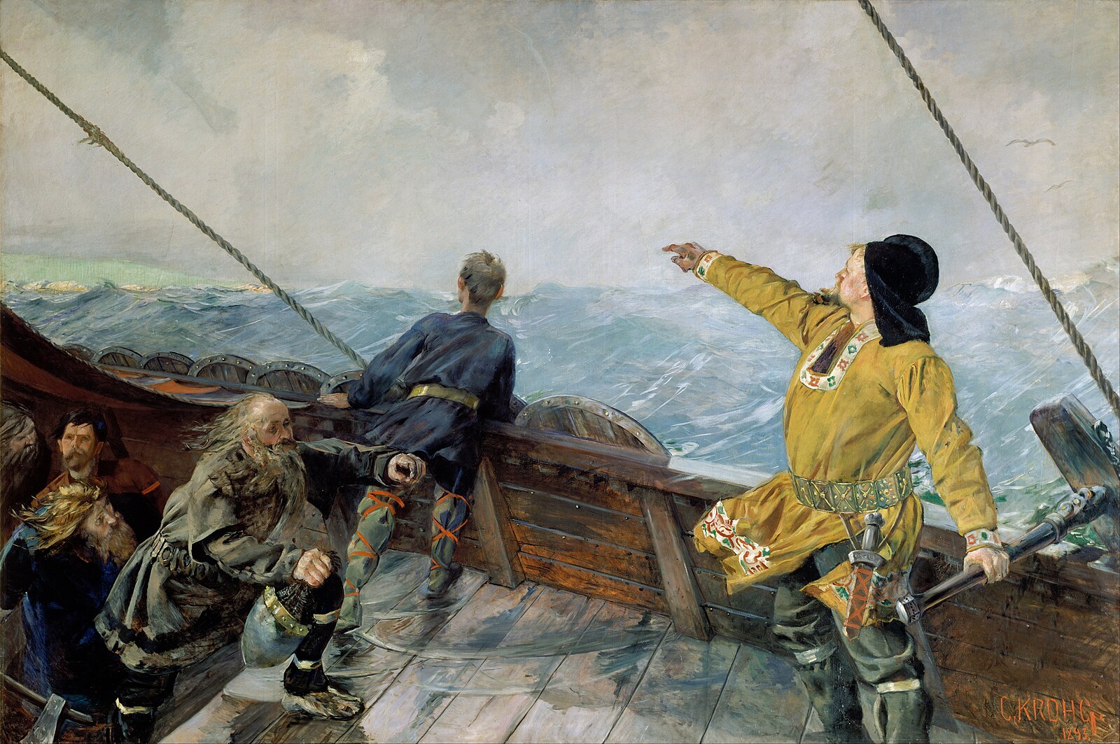 Christian Krohg, Leiv Eriksson scopre l'America, 1893 (Wikimedia - Public domain)