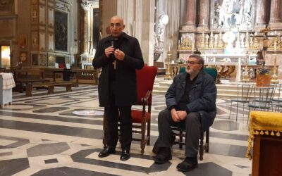 All’inaugurazione dello Spazio Accoglienza con il cardinale vicario Reina