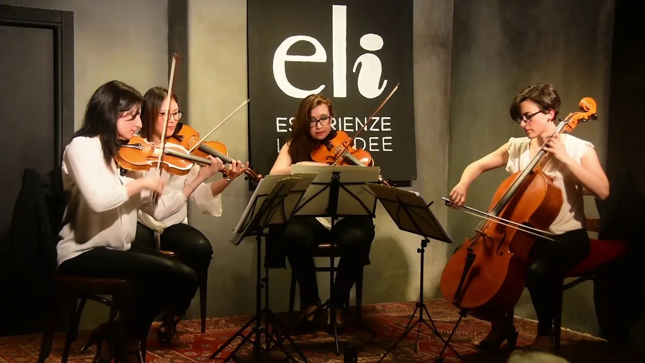 Il Quartetto Sharareh mentre suona dal vivo